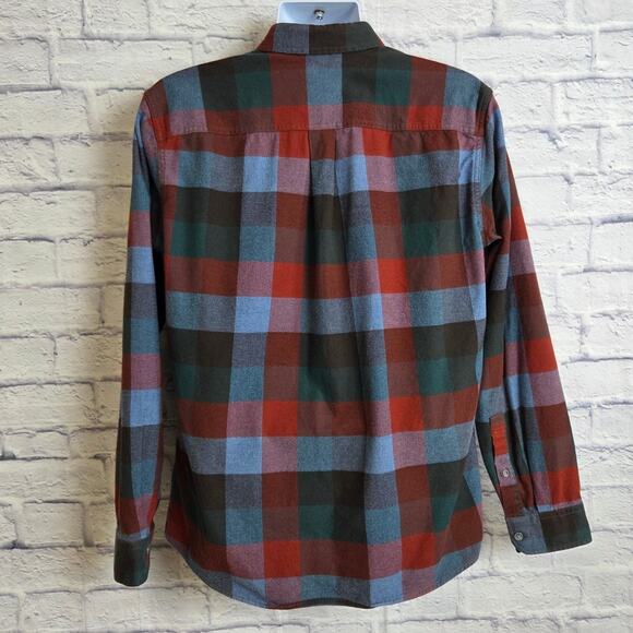Eddie Bauer Mens Large Red Green Blue Slim Fit Plaid Flannel - Picture 3 of 10